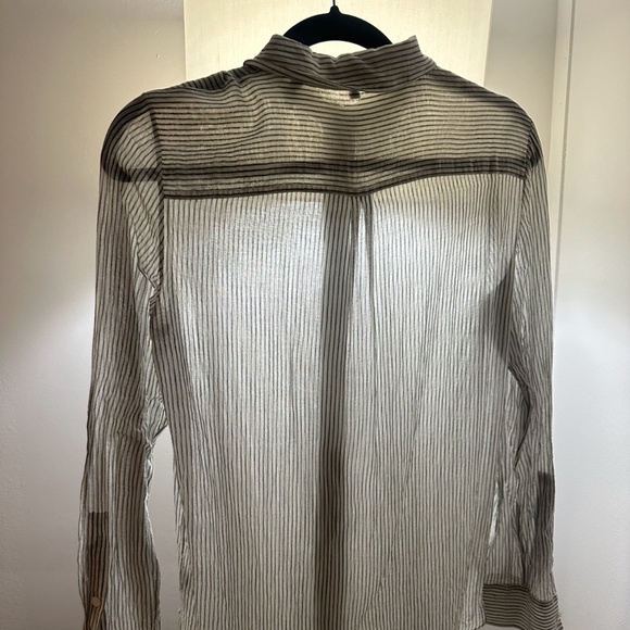 THEORY STRIPE SHIRT ORGANIC COTTON - Picture 4 of 5